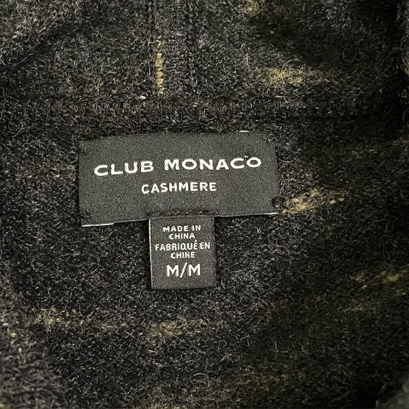 Club Monaco Cashmere Sweater Pullover Hoodie Charcoal Medium - Picture 11 of 13